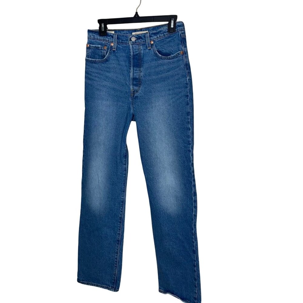 Levis Womens Jeans Size 28 Blue Ribcage Straight Leg Denim Pockets - Picture 12 of 12